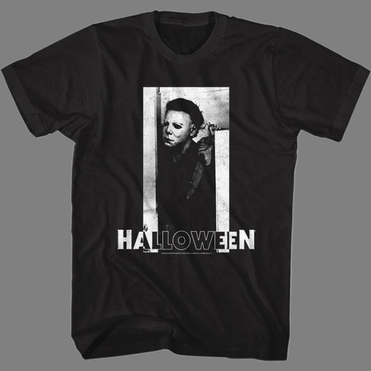 Halloween - Michael & Logo B&W Mens Lightweight T-shirt