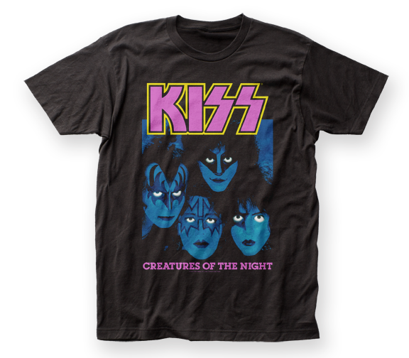 KISS - Creatures of the Night Adult Black S/S Jersey T-Shirt - Ghoulish Creations LLC