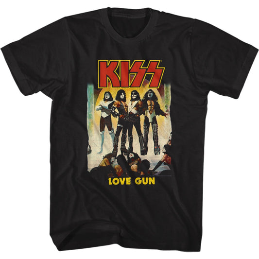 KISS - Love Gun - Black Adult S/S T-Shirt - Ghoulish Creations LLC